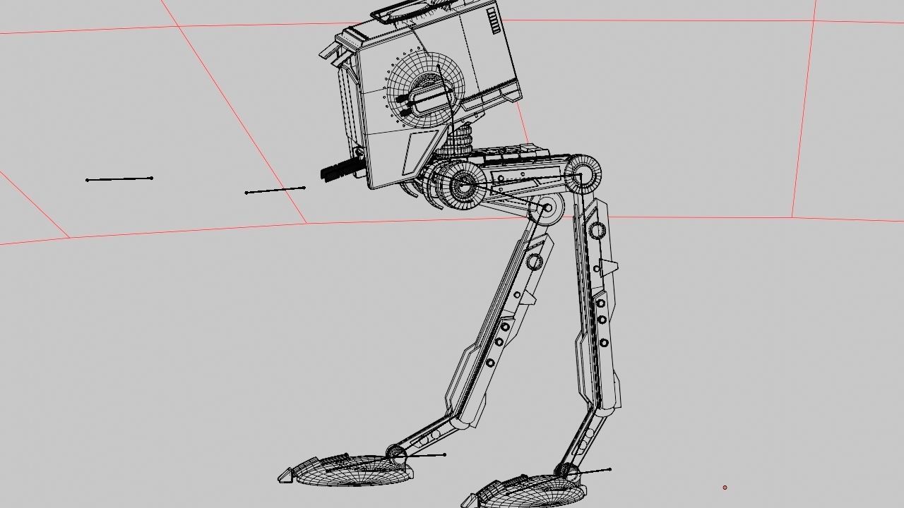 AT-ST Walker rigged - animated character 3D model_37