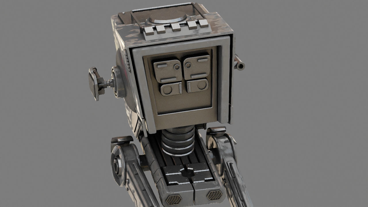 AT-ST Walker rigged - animated character 3D model_22