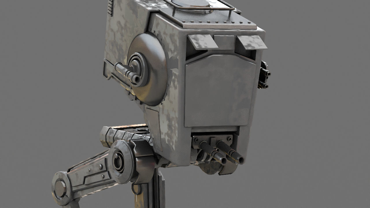 AT-ST Walker rigged - animated character 3D model_24
