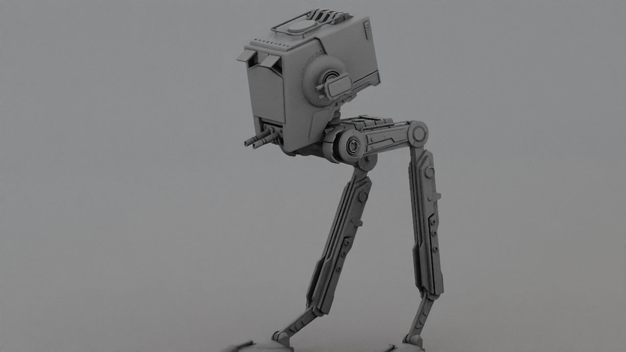 AT-ST Walker rigged - animated character 3D model_29