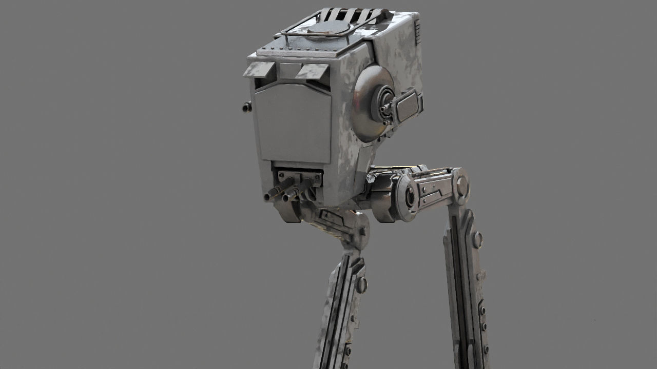 AT-ST Walker rigged - animated character 3D model_17