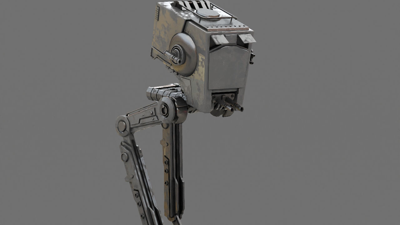 AT-ST Walker rigged - animated character 3D model_15