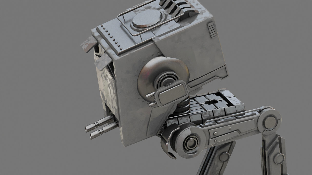 AT-ST Walker rigged - animated character 3D model_19