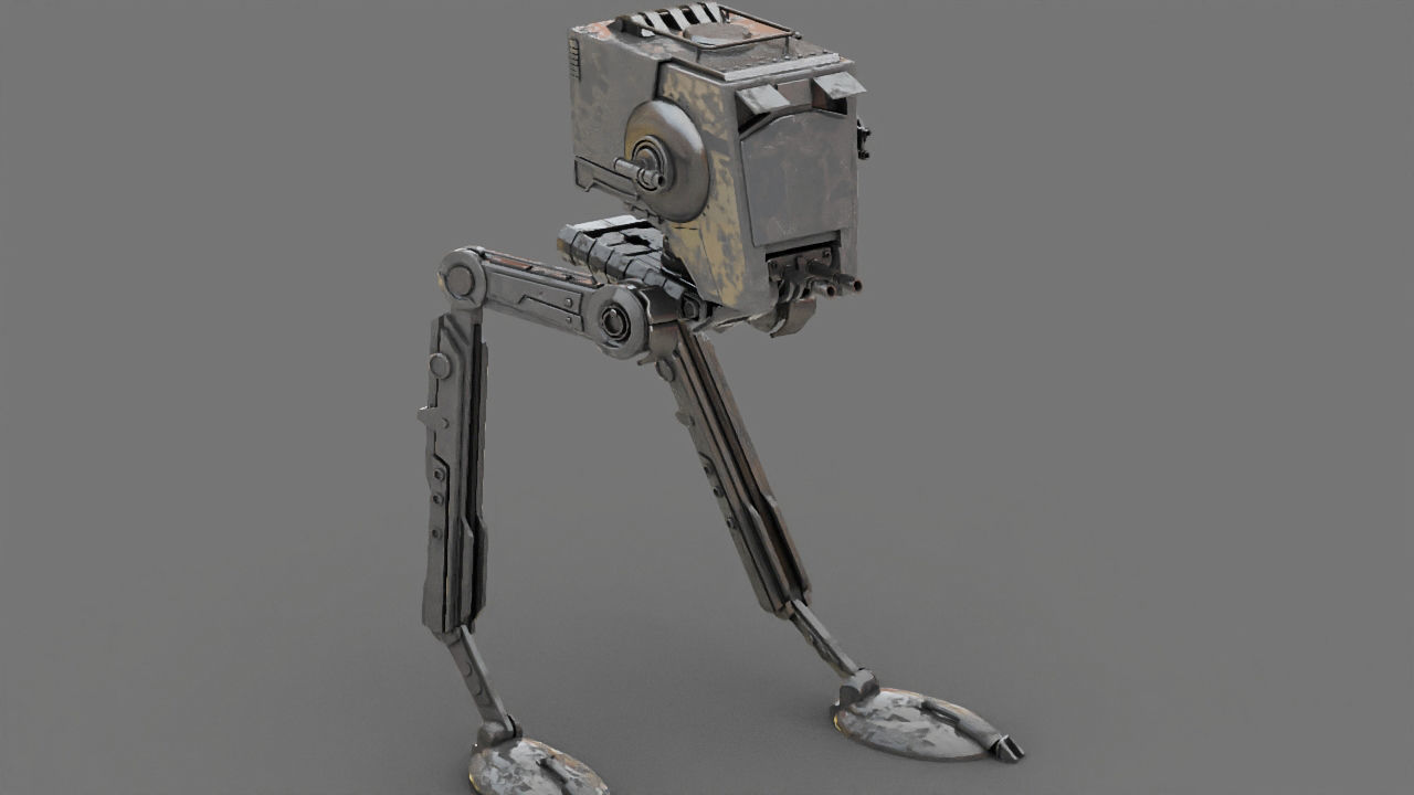 AT-ST Walker rigged - animated character 3D model_1