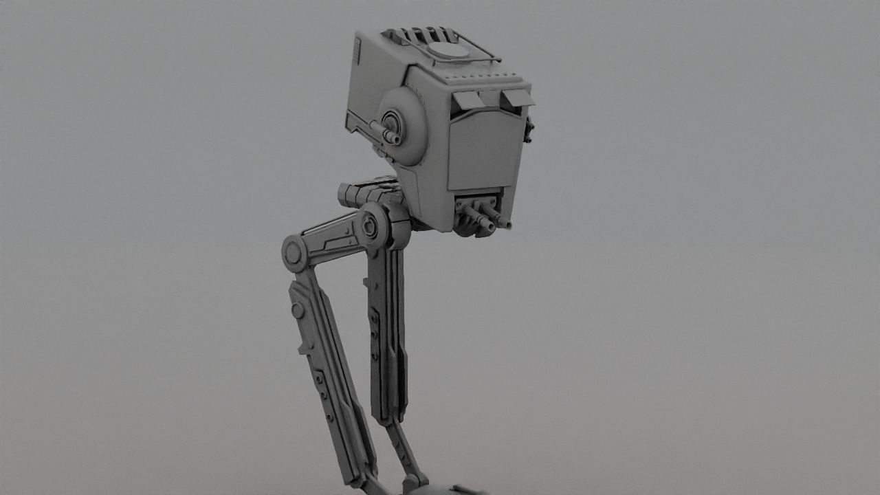 AT-ST Walker rigged - animated character 3D model_26