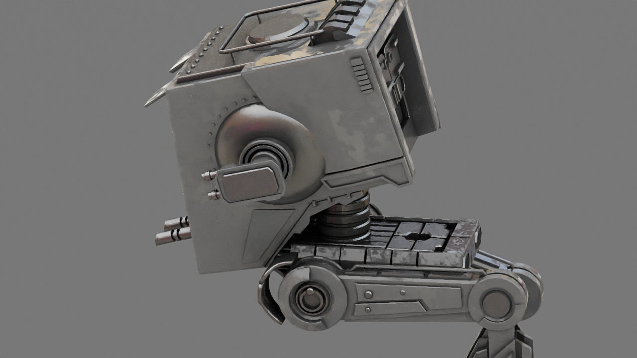 AT-ST Walker rigged - animated character 3D model_20