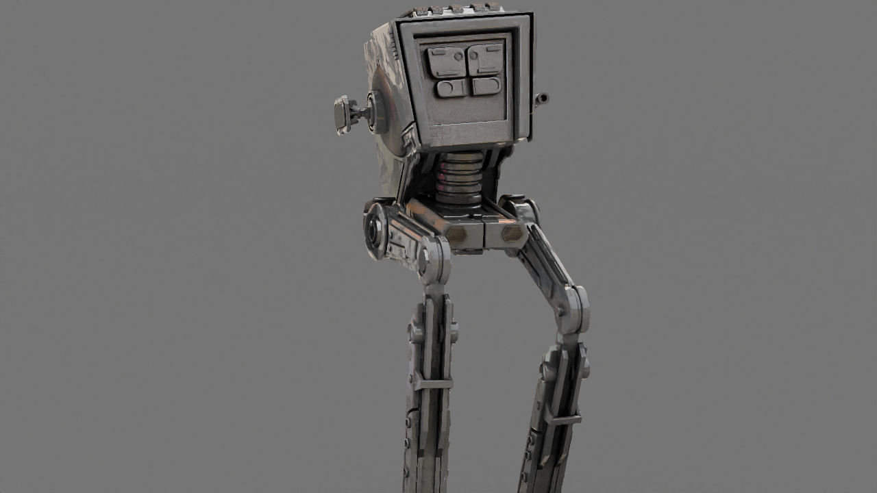 AT-ST Walker rigged - animated character 3D model_10