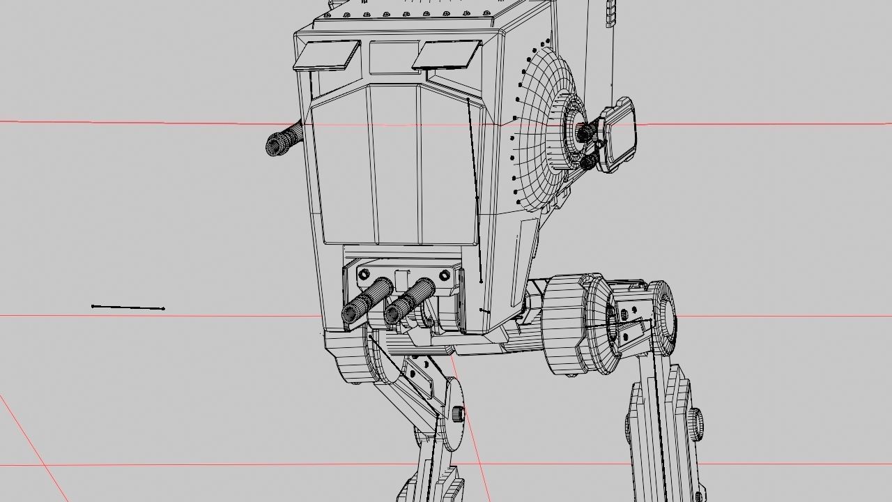 AT-ST Walker rigged - animated character 3D model_39
