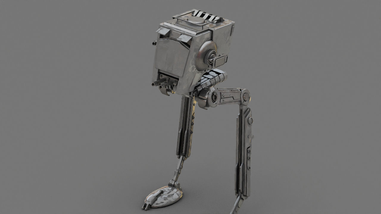 AT-ST Walker rigged - animated character 3D model_5