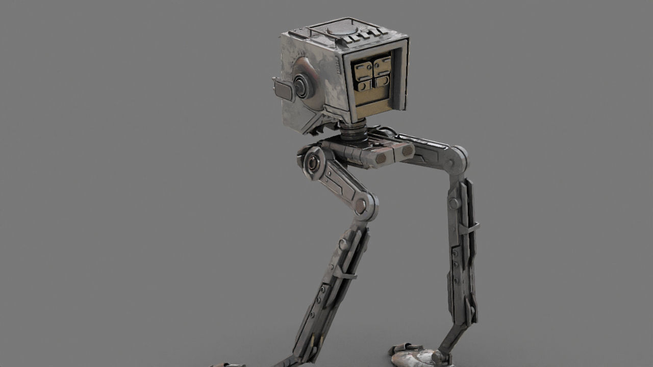 AT-ST Walker rigged - animated character 3D model_9