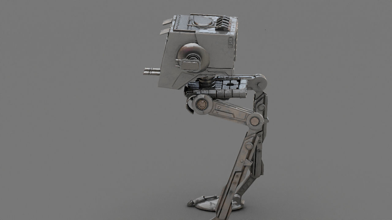 AT-ST Walker rigged - animated character 3D model_7