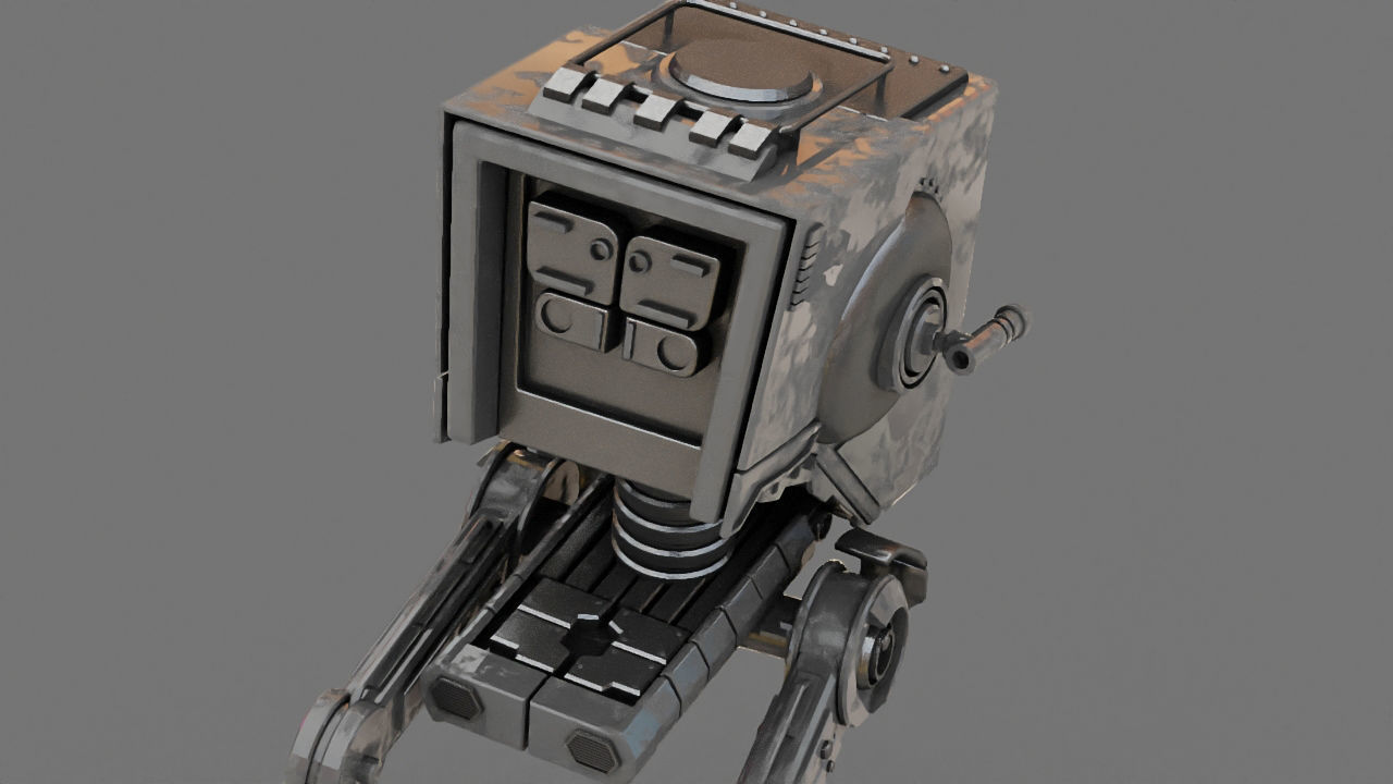 AT-ST Walker rigged - animated character 3D model_23