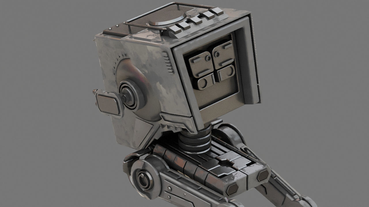 AT-ST Walker rigged - animated character 3D model_21