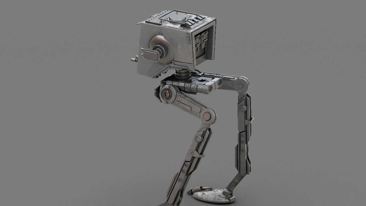 AT-ST Walker rigged - animated character 3D model_8