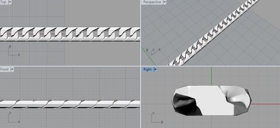 Eslabon para cadenas cubana martillada chain link 0522001 3D print model_7