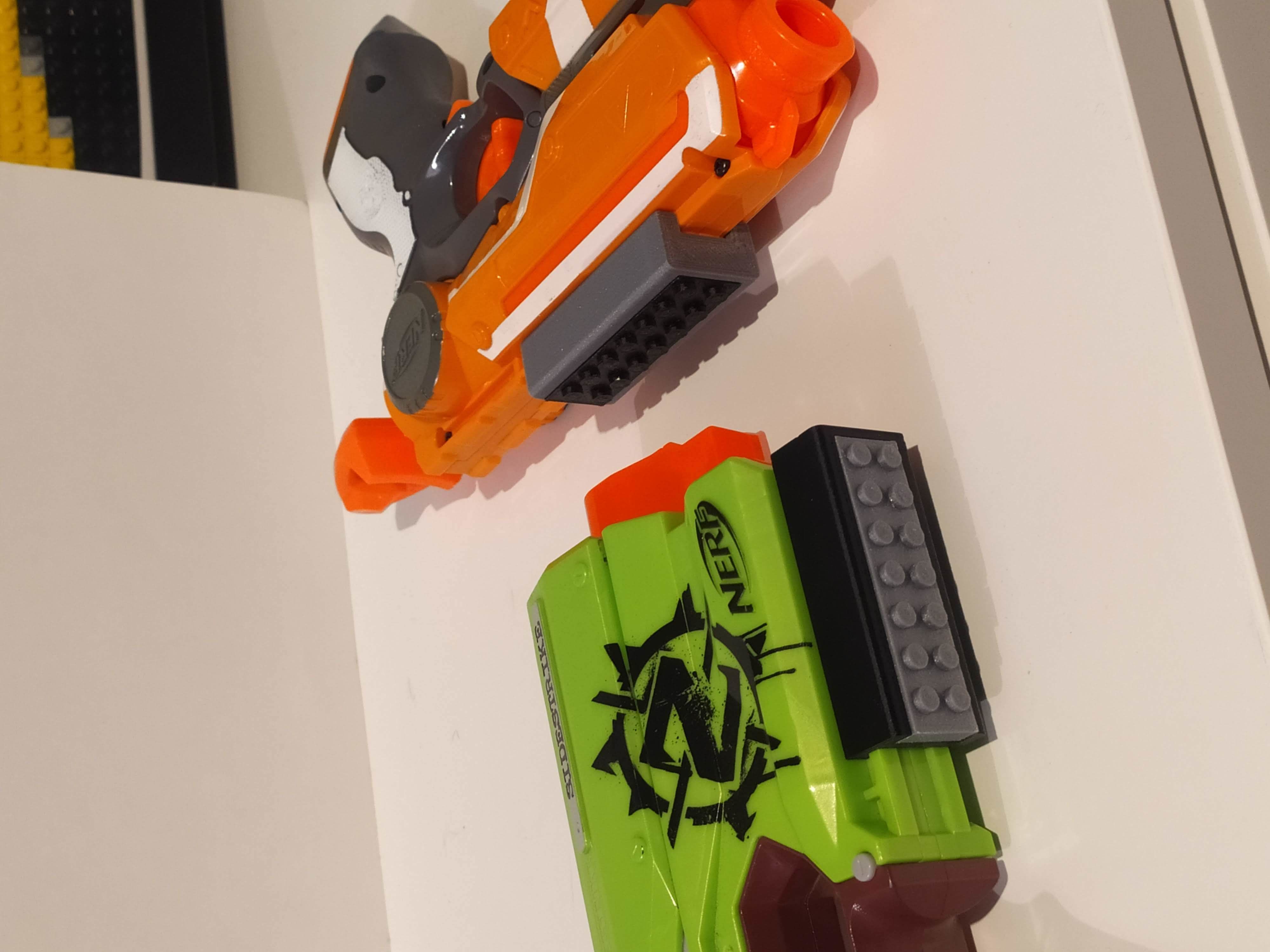 Lego and Nerf connecting mount Free 3D print model_3