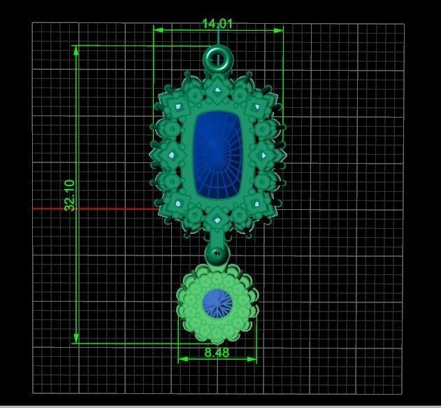 pendant with stones 3D print model_31