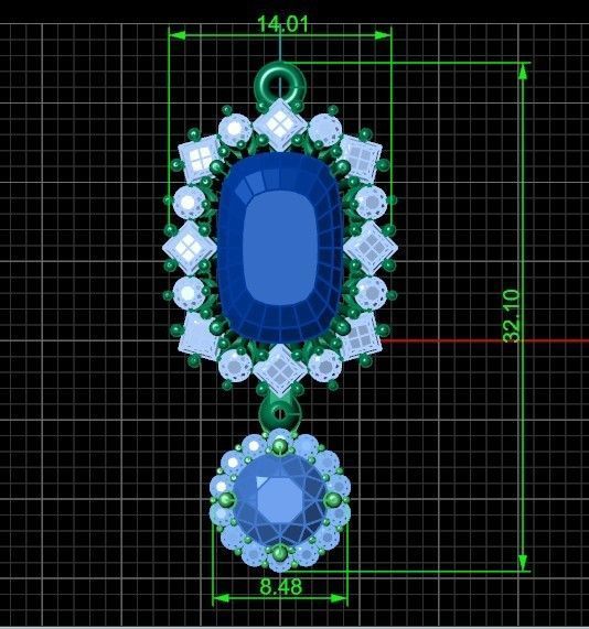 pendant with stones 3D print model_25