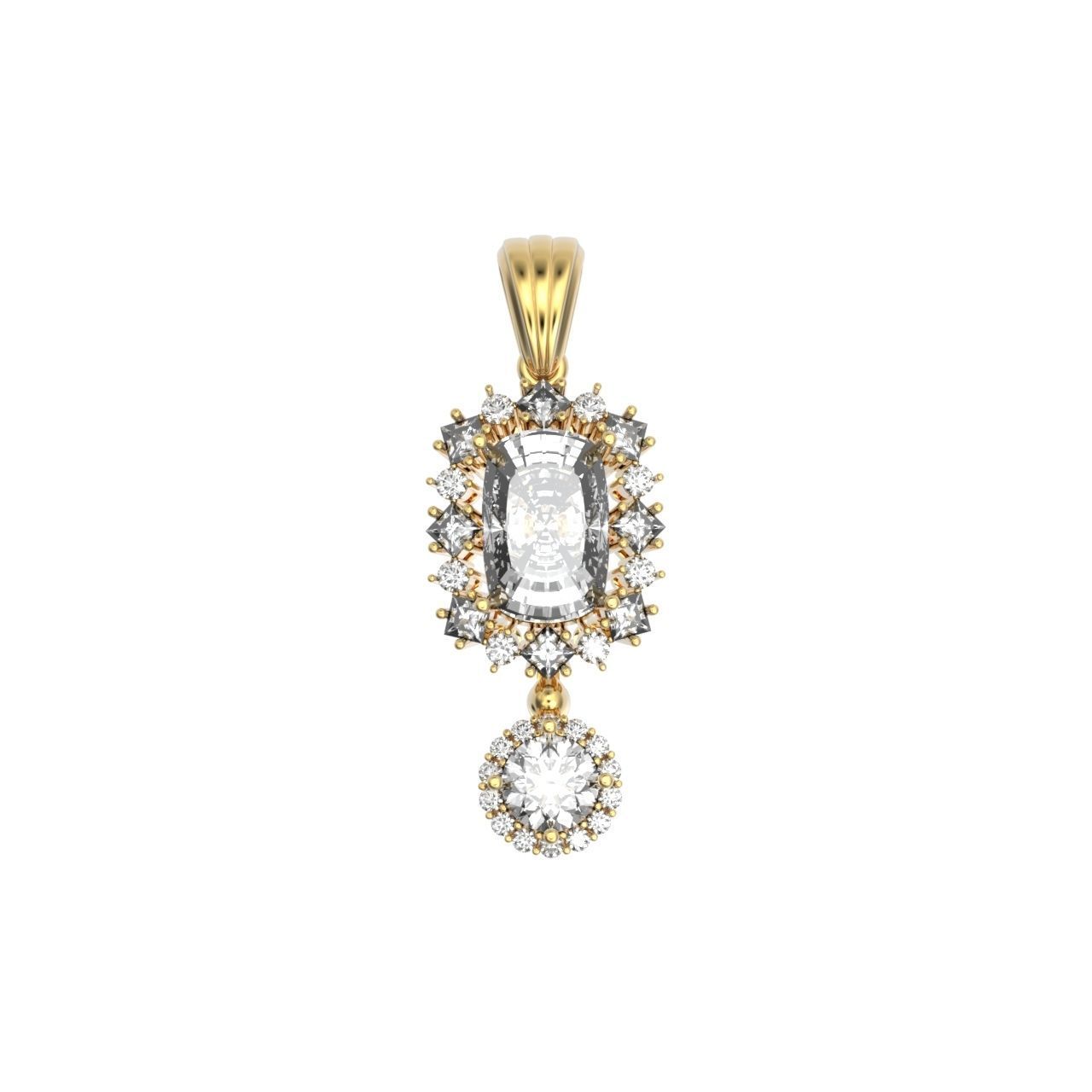 pendant with stones 3D print model_3