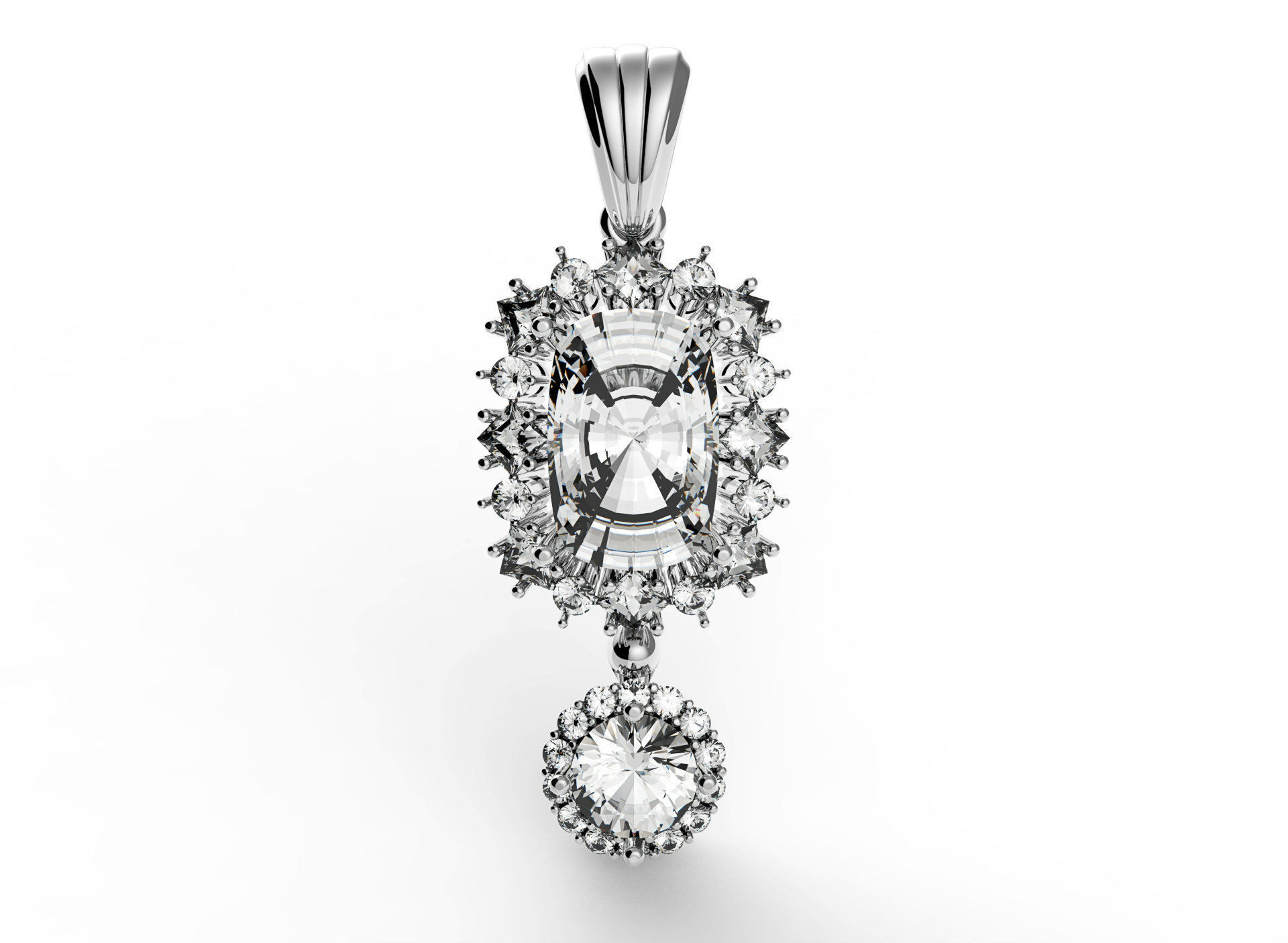 pendant with stones 3D print model_2