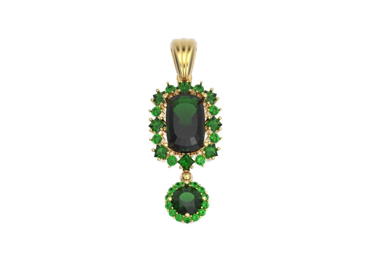 pendant with stones 3D print model_12