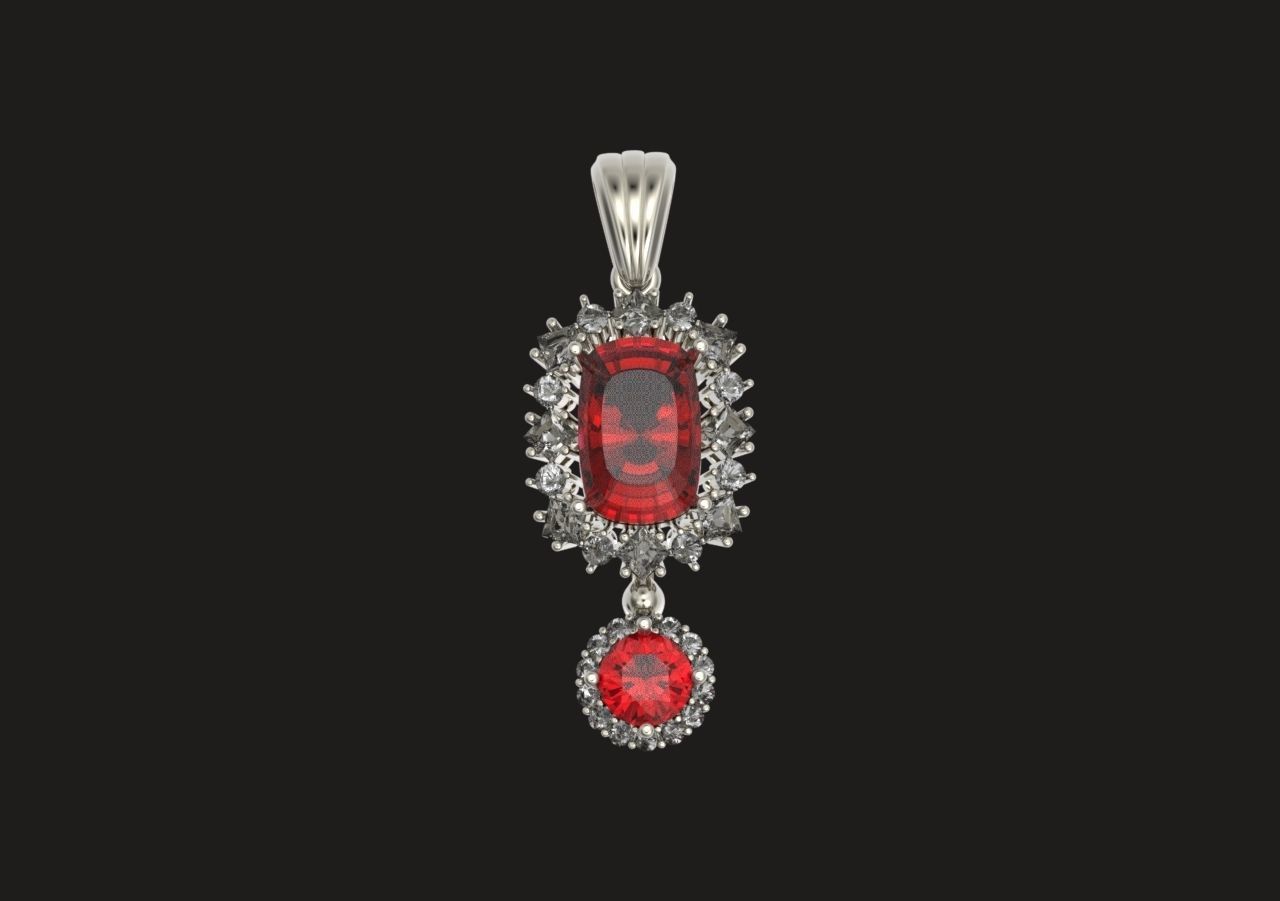 pendant with stones 3D print model_23