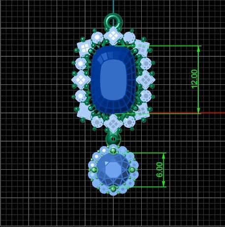 pendant with stones 3D print model_36
