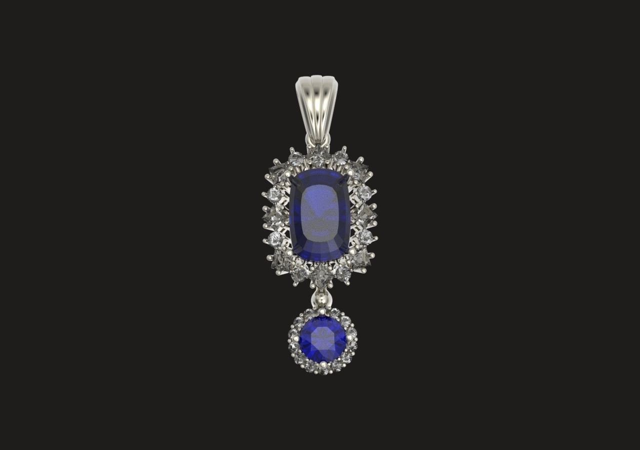 pendant with stones 3D print model_22