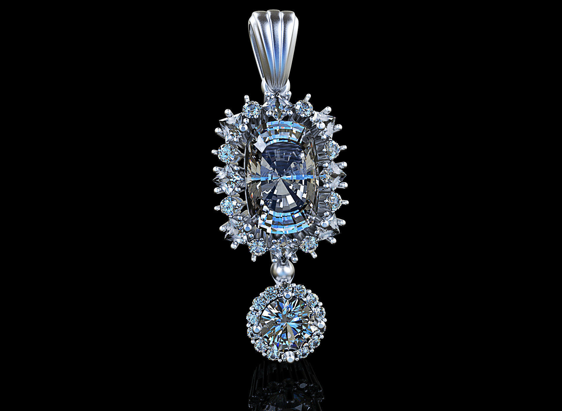 pendant with stones 3D print model_4