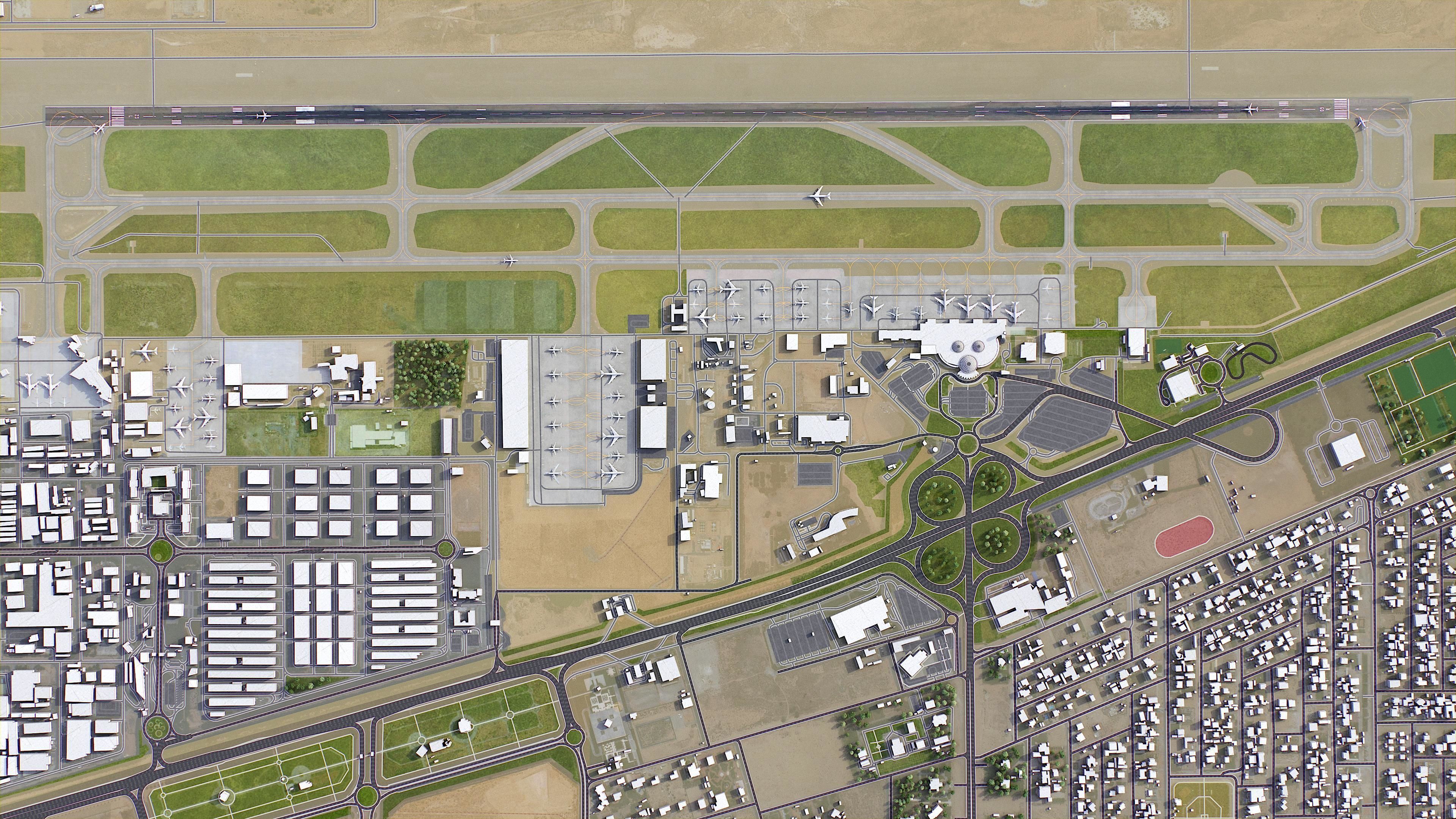 Sharjah Airport Low-poly 3D model_4