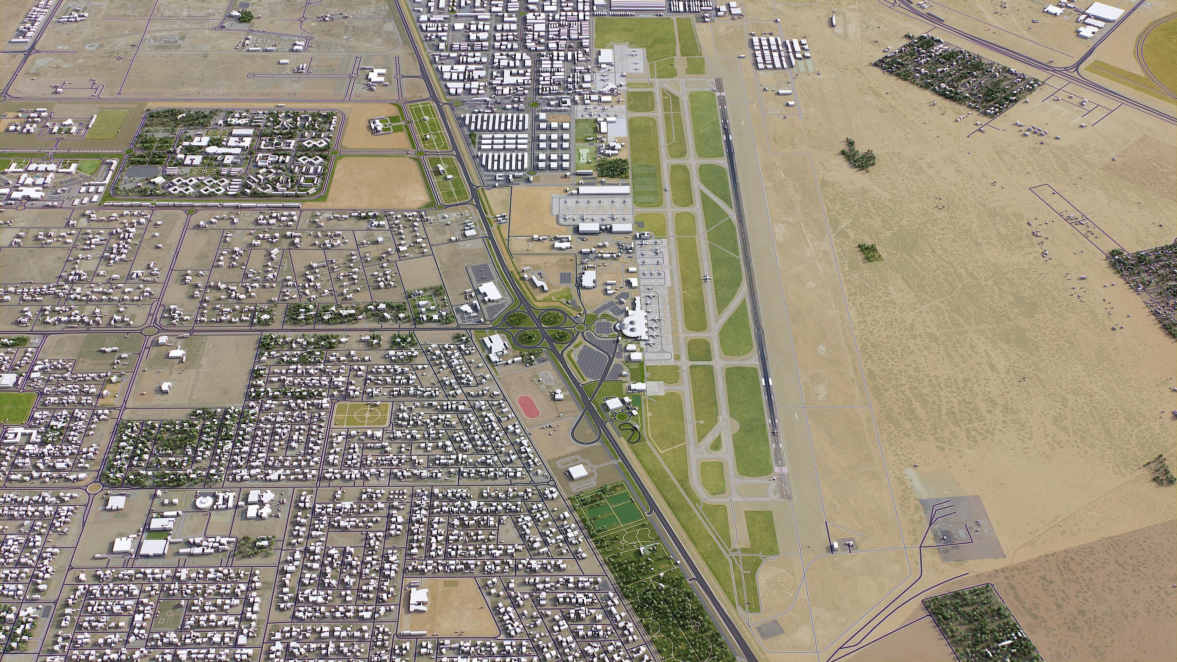 Sharjah Airport Low-poly 3D model_5