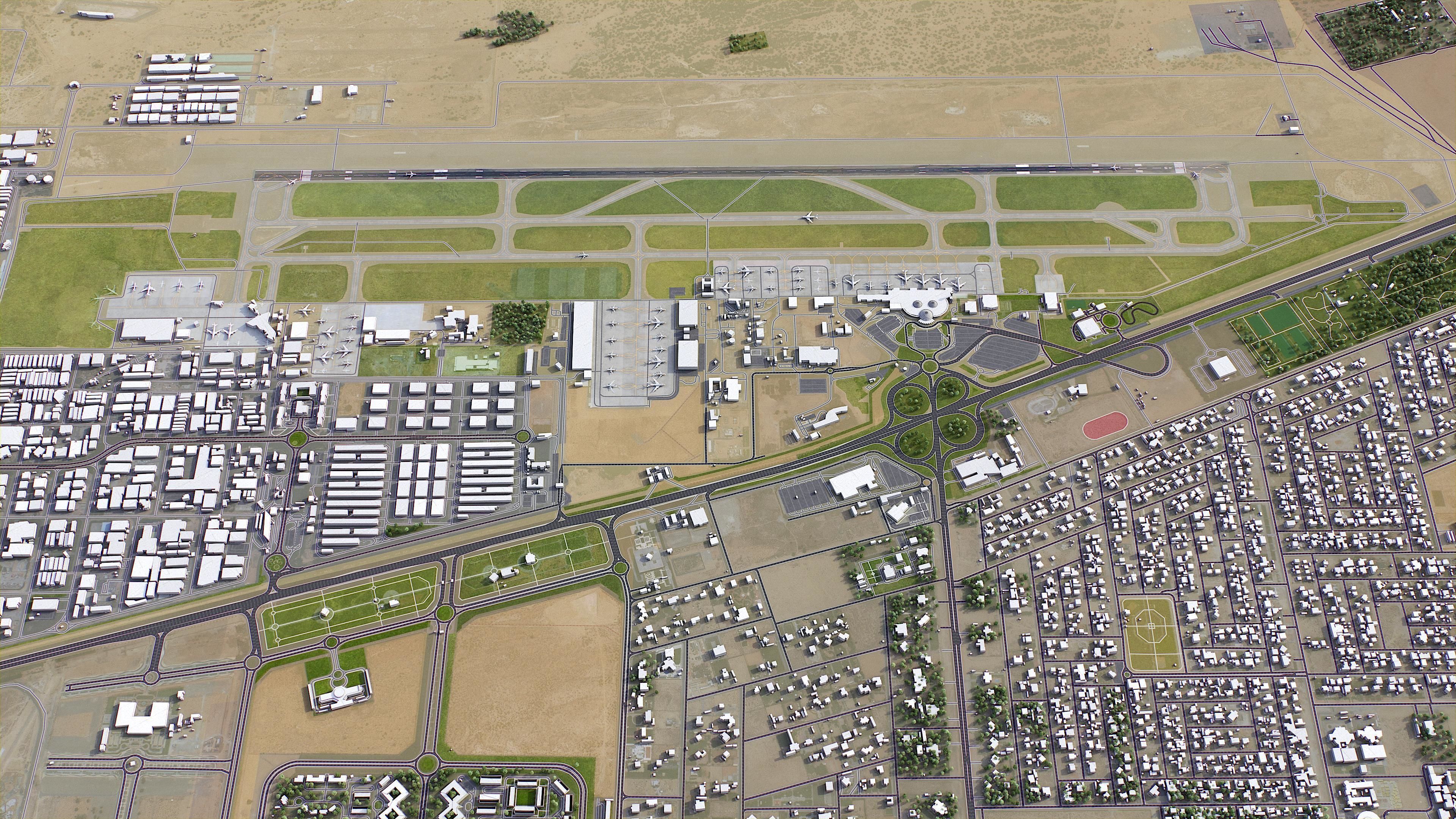 Sharjah Airport Low-poly 3D model_8