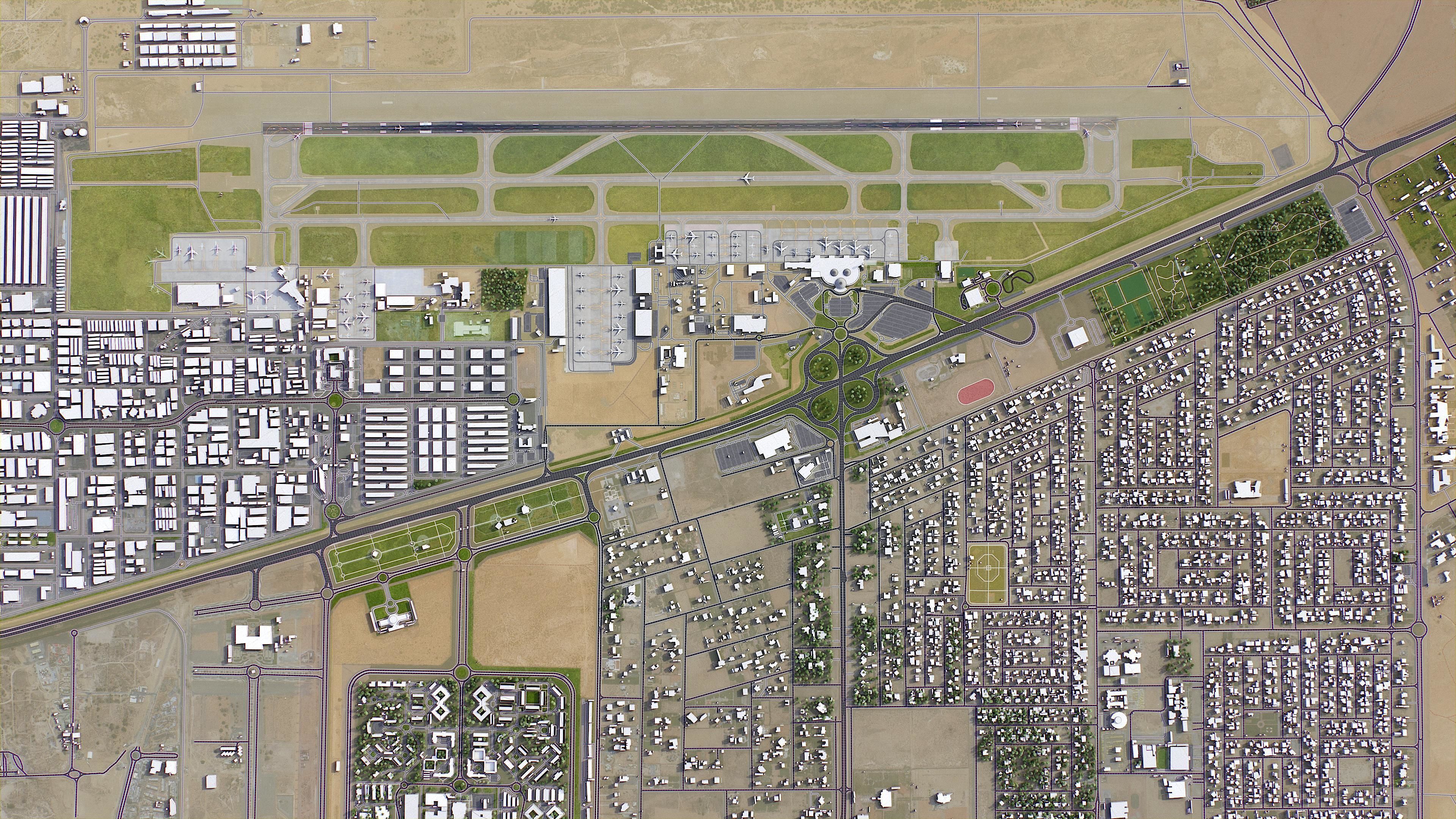 Sharjah Airport Low-poly 3D model_7