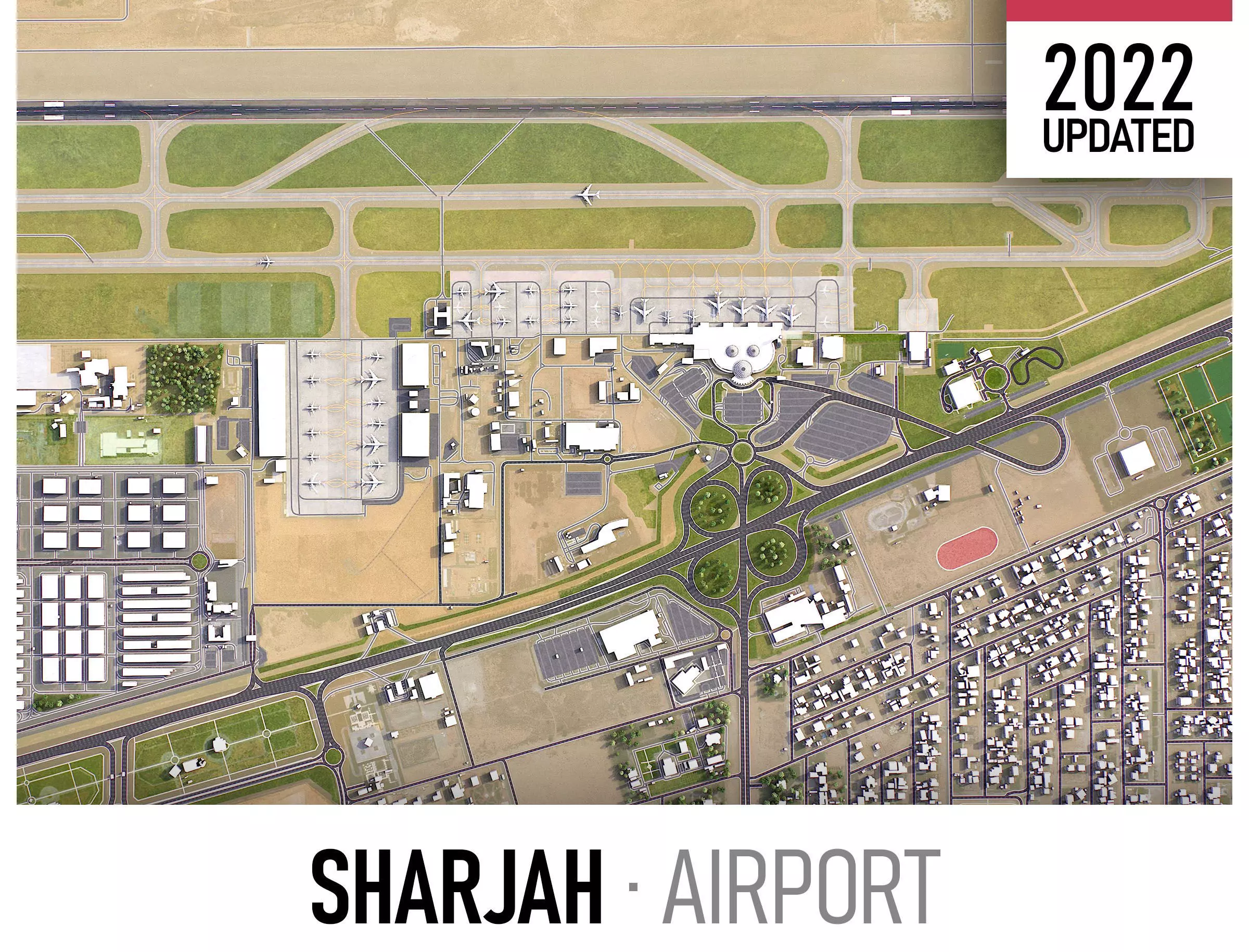 Sharjah Airport Low-poly 3D model_0