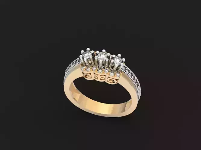 engagement ring with  stones