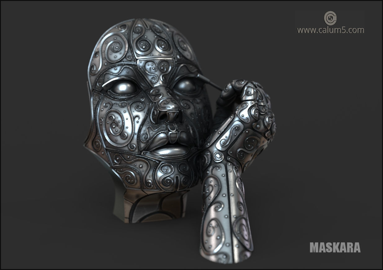 Maskara sculpture  3D print model_6