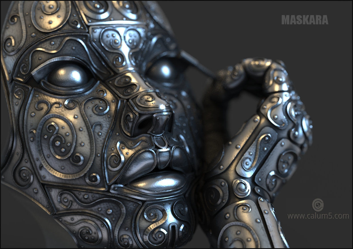 Maskara sculpture  3D print model_8