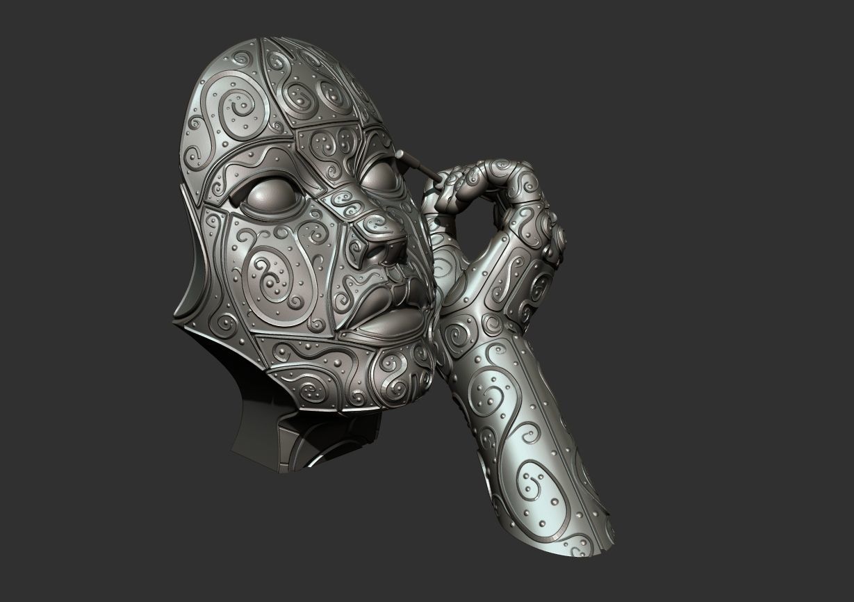 Maskara sculpture  3D print model_10