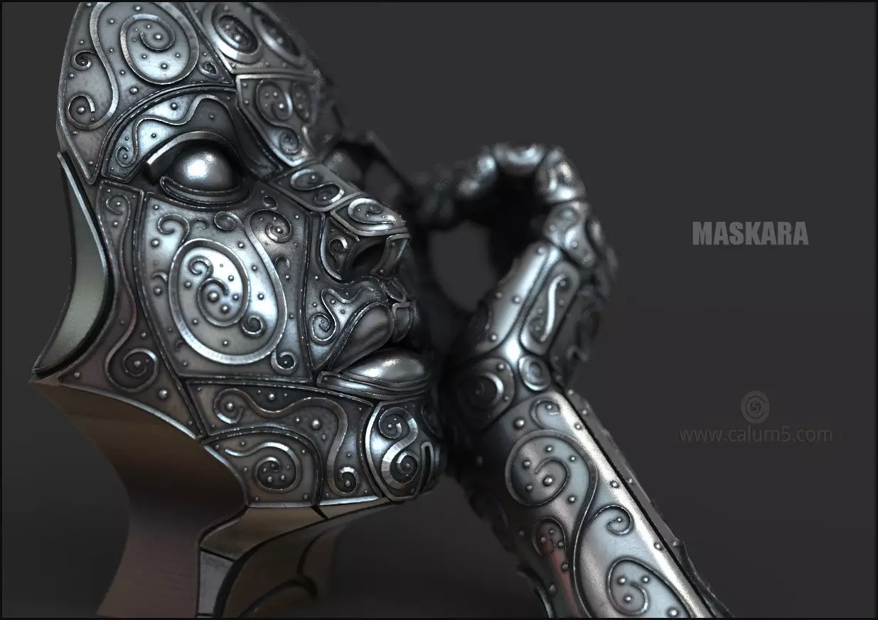 Maskara sculpture  3D print model_0
