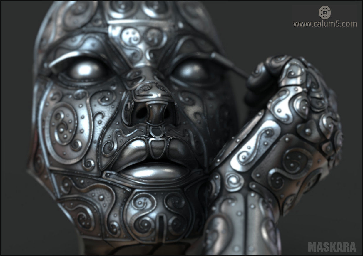 Maskara sculpture  3D print model_2