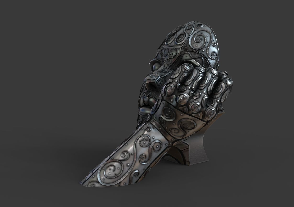 Maskara sculpture  3D print model_13