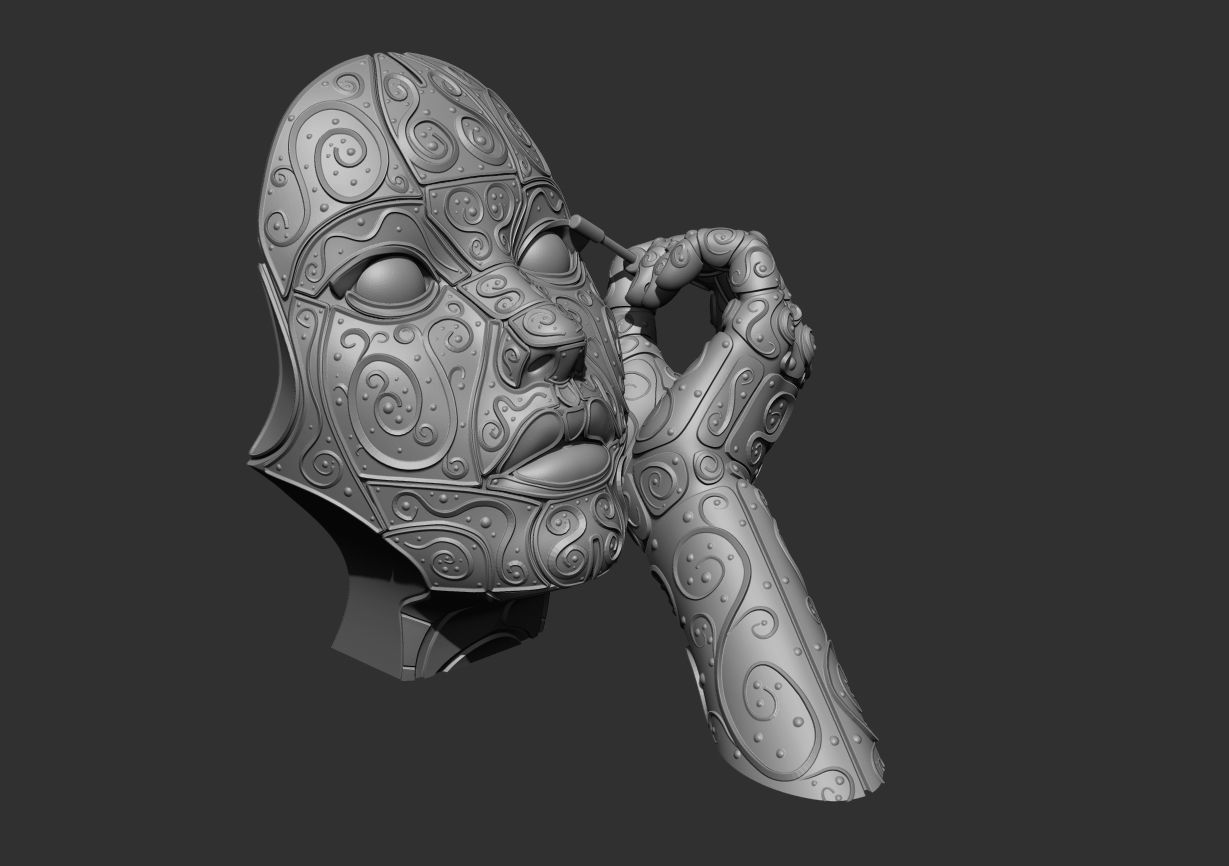 Maskara sculpture  3D print model_9