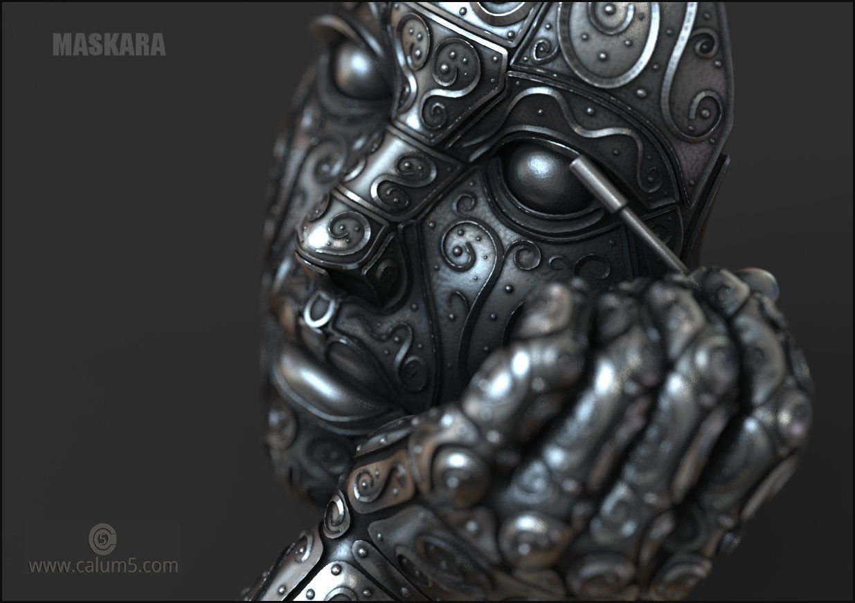 Maskara sculpture  3D print model_7