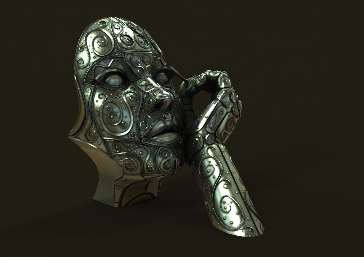 Maskara sculpture  3D print model_21