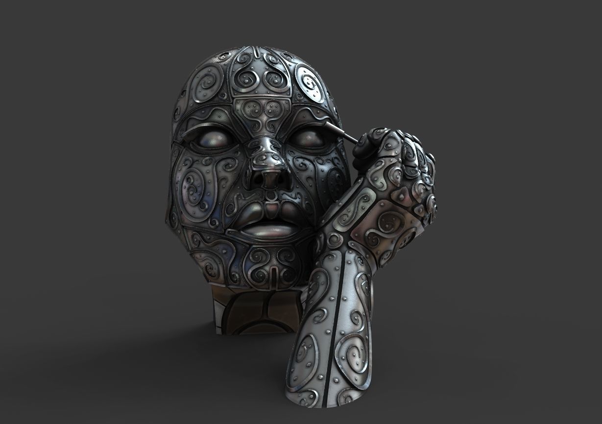 Maskara sculpture  3D print model_12