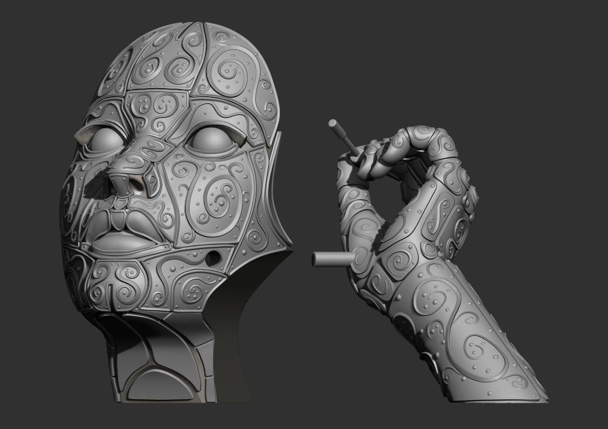 Maskara sculpture  3D print model_24