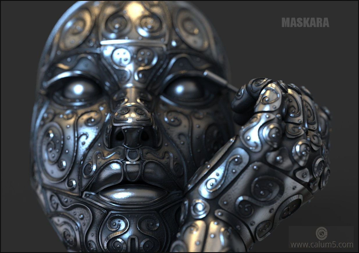 Maskara sculpture  3D print model_5