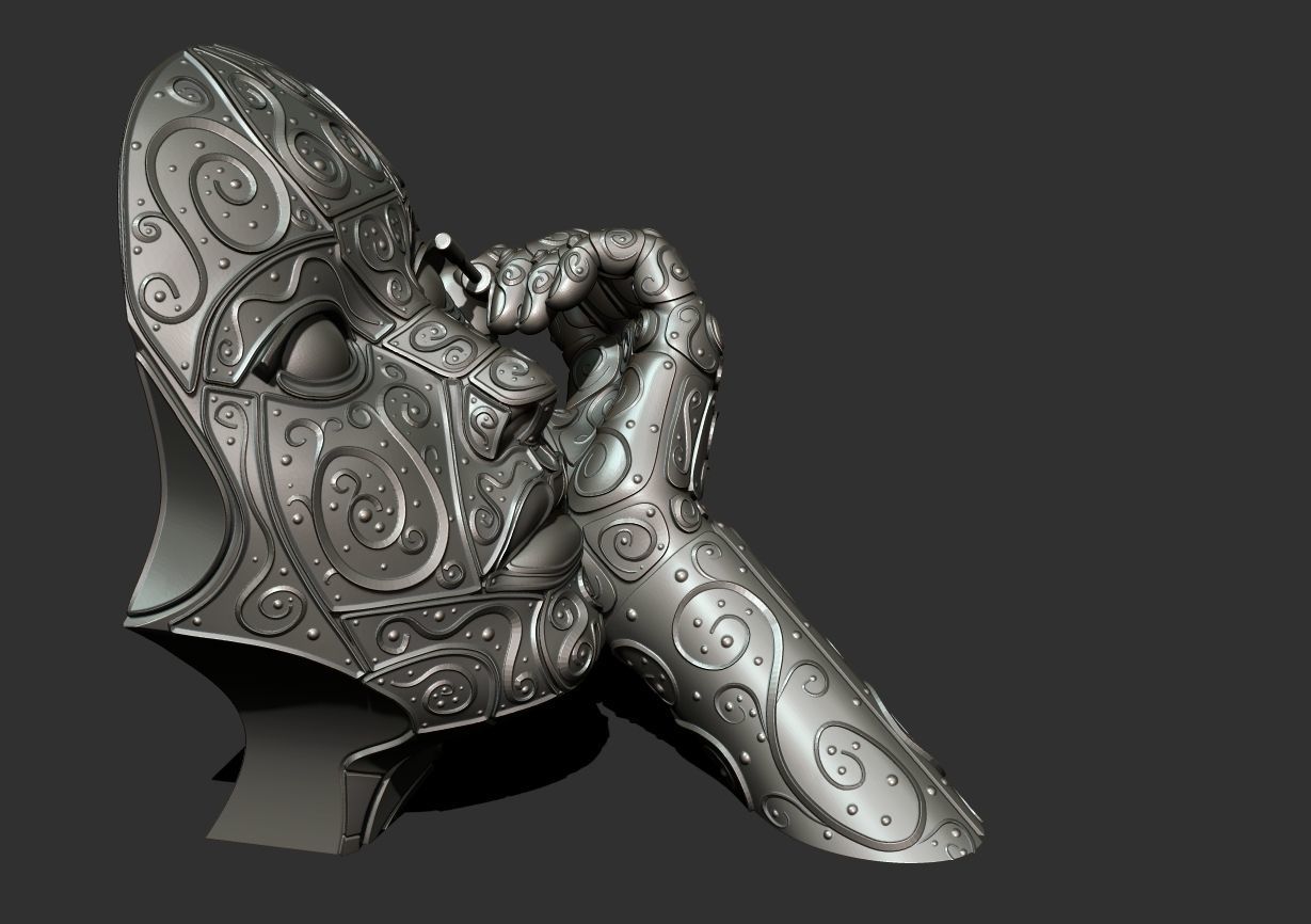 Maskara sculpture  3D print model_11