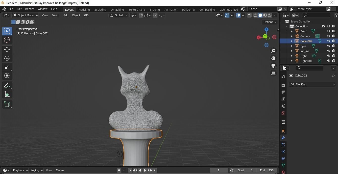 Improvisation bust of fox 3D print model_2