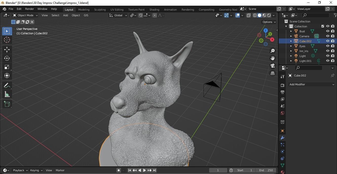 Improvisation bust of fox 3D print model_1